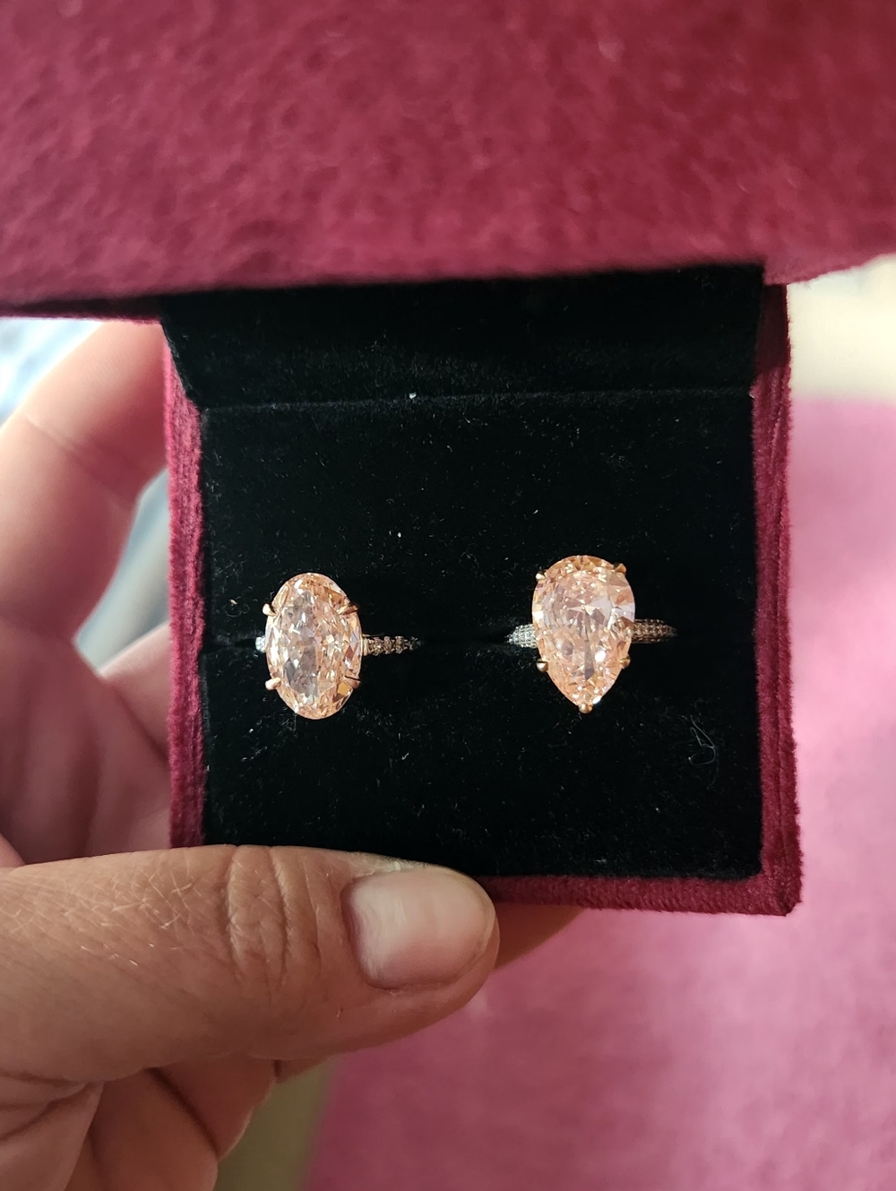 2 Pink IGI Diamond Rings! - Picture 6 of 7